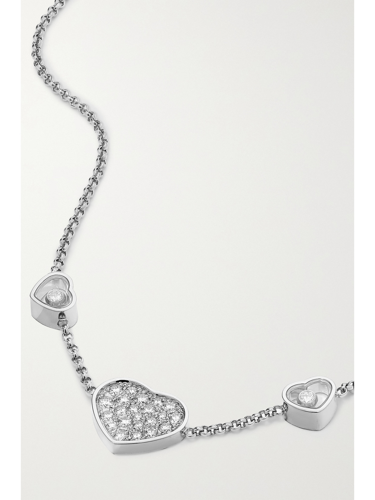 Happy Hearts 18-karat White Gold Diamond Necklace - 4