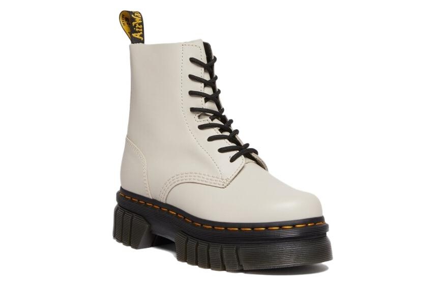 (WMNS) Dr. Martens Audrick Nappa Leather Platform Ankle Boots 'Cobblestone Grey' 27149055 - 2