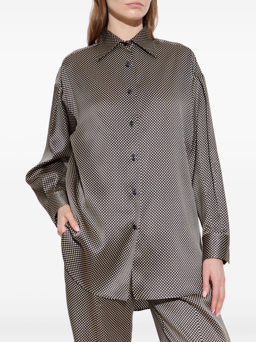 polka dot long-sleeve shirt - 3