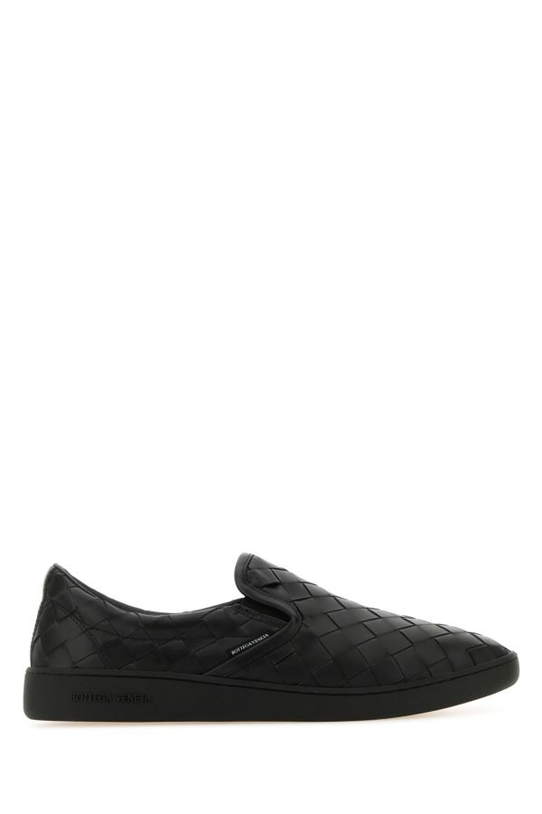 Bottega Veneta Man Black Leather Sawyer Slip Ons - 1