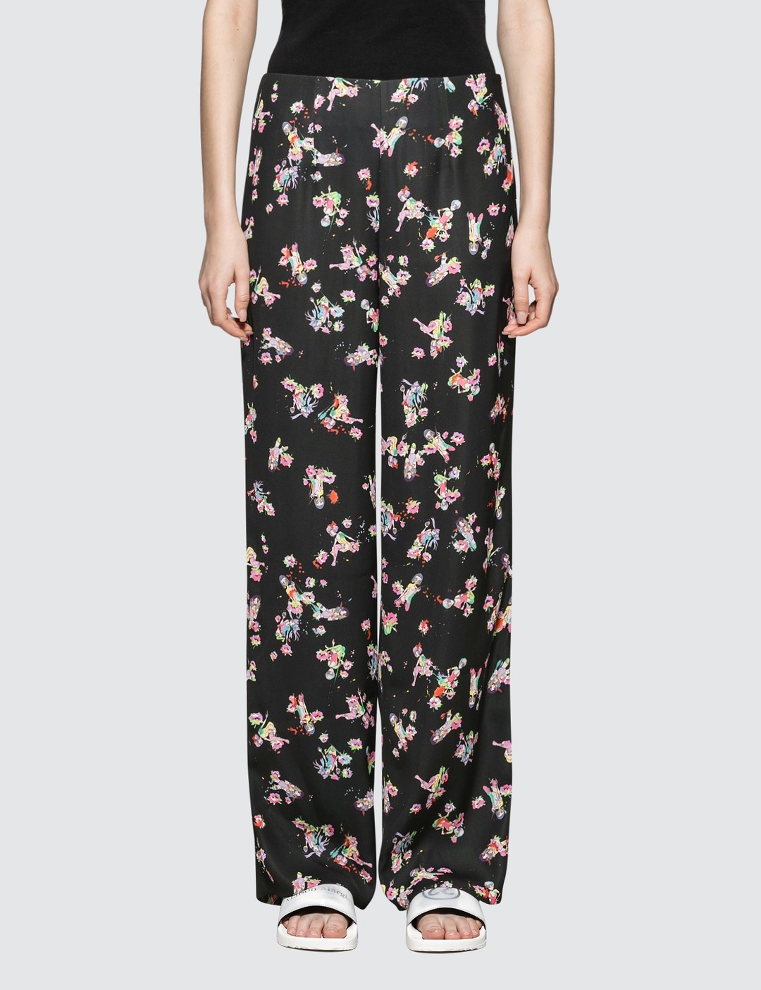 KAWAI PRINT ON FLUID POLY CADT PANTS - 1