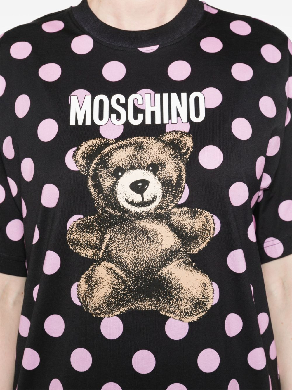 polka-dot teddy-print T-shirt - 5
