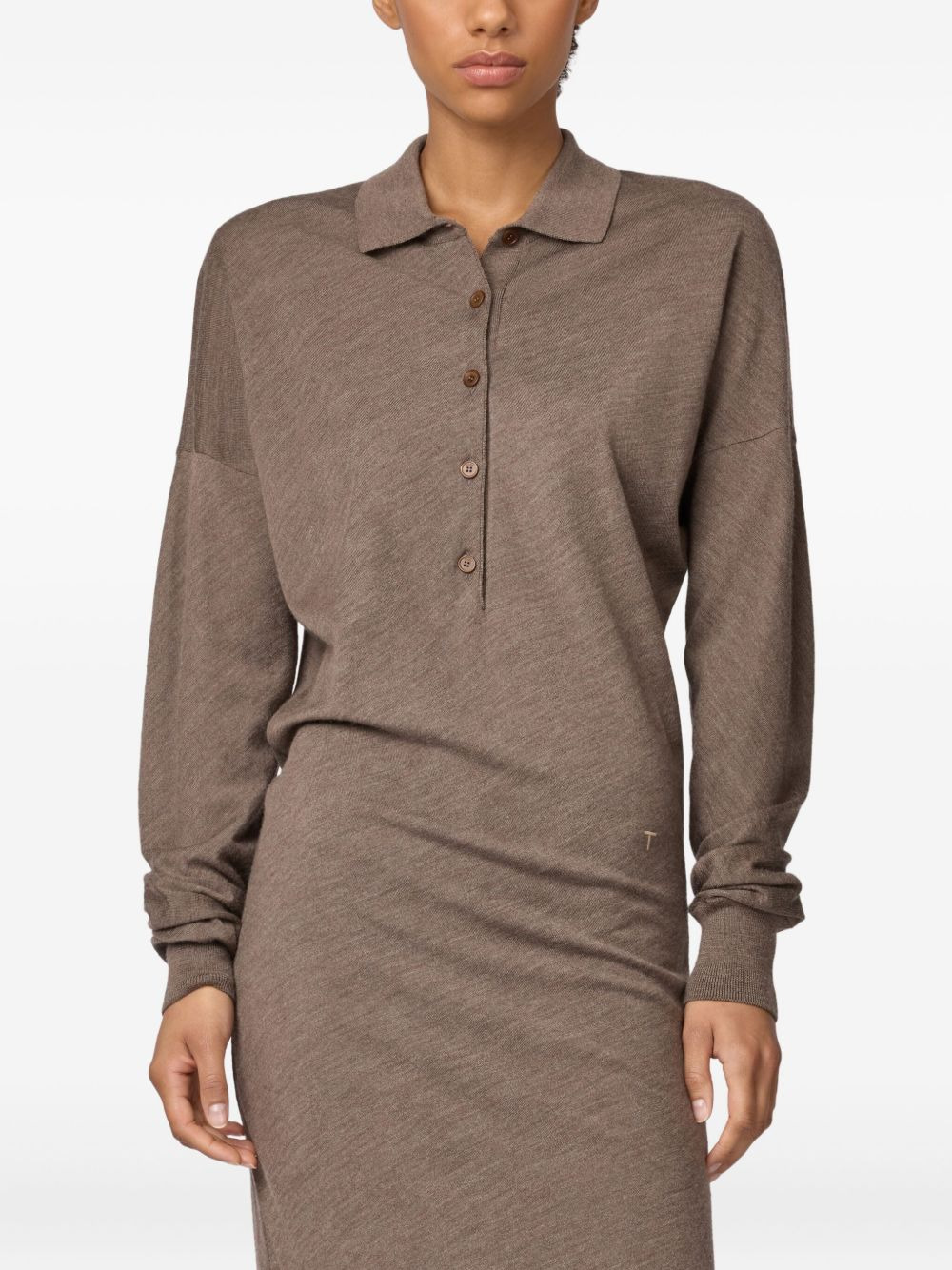 polo-neck knitted dress - 4