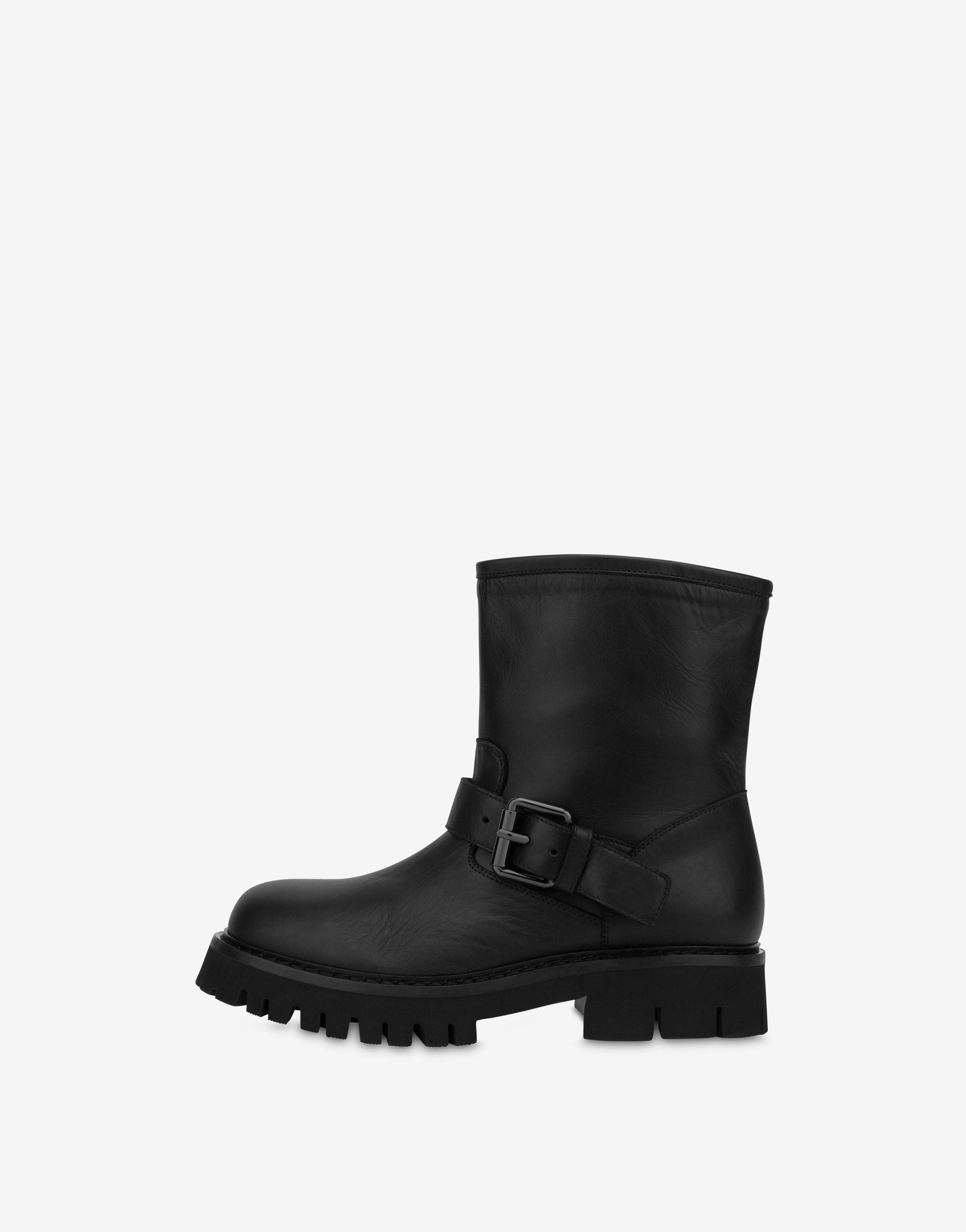 CALFSKIN BIKER ANKLE BOOTS - 2