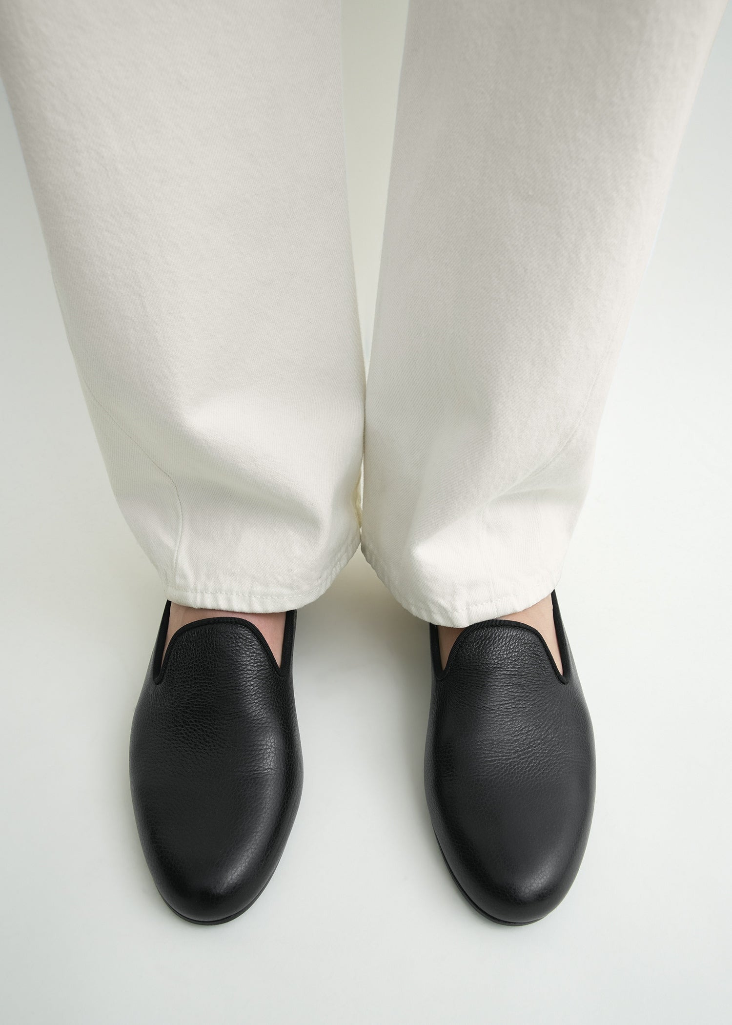 Grained-leather loafers black - 2