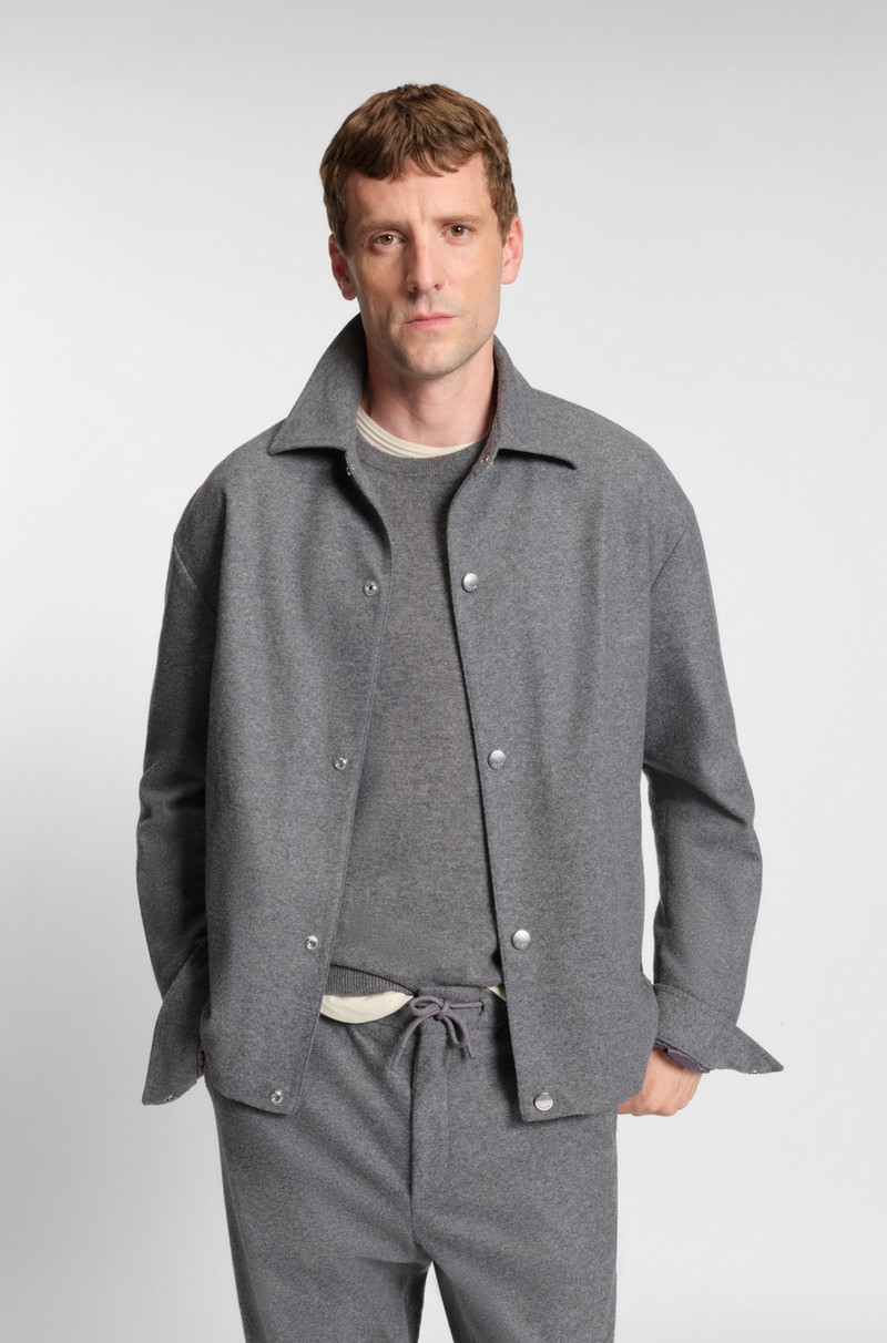 RELAXED-FIT OVERSHIRT IN BRUSHED STRETCH FLANNEL 2