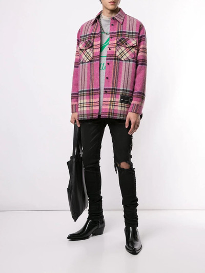 We11done Wd Pink Check Wool Shirt outlook
