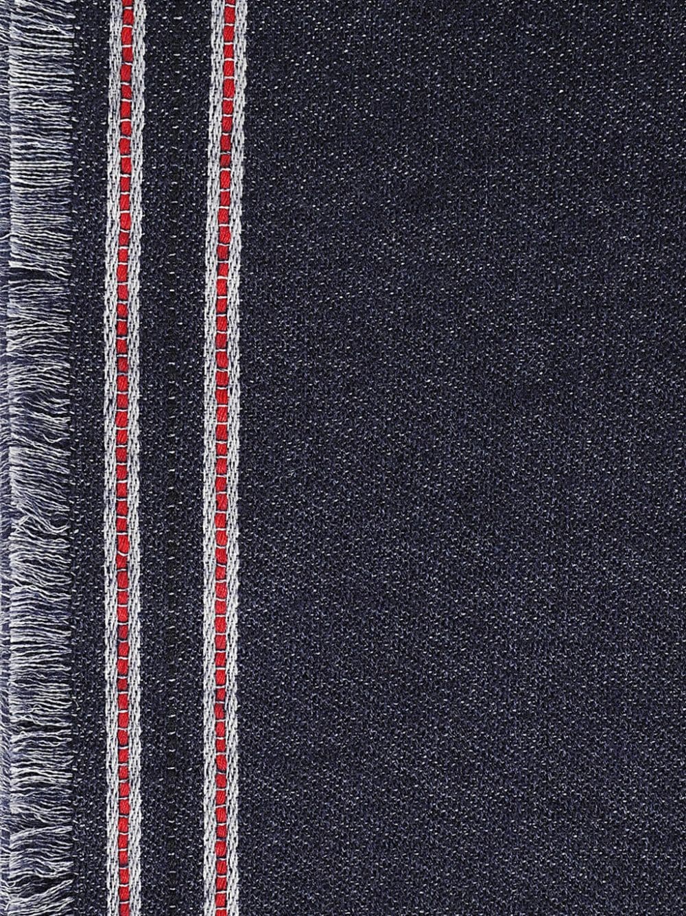 stripe-pattern raw-cut scarf - 2