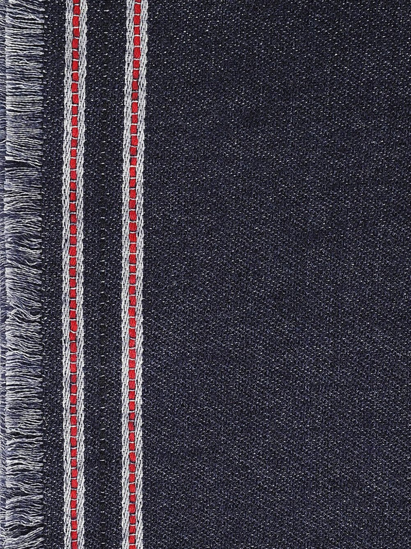 Faliero Sarti stripe-pattern raw-cut scarf outlook