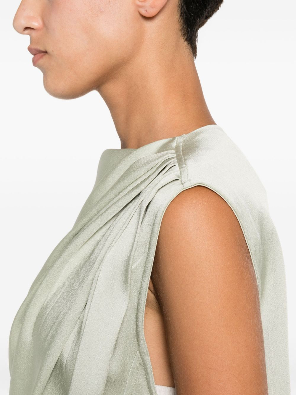 pleated sleeveless maxi dress - 5