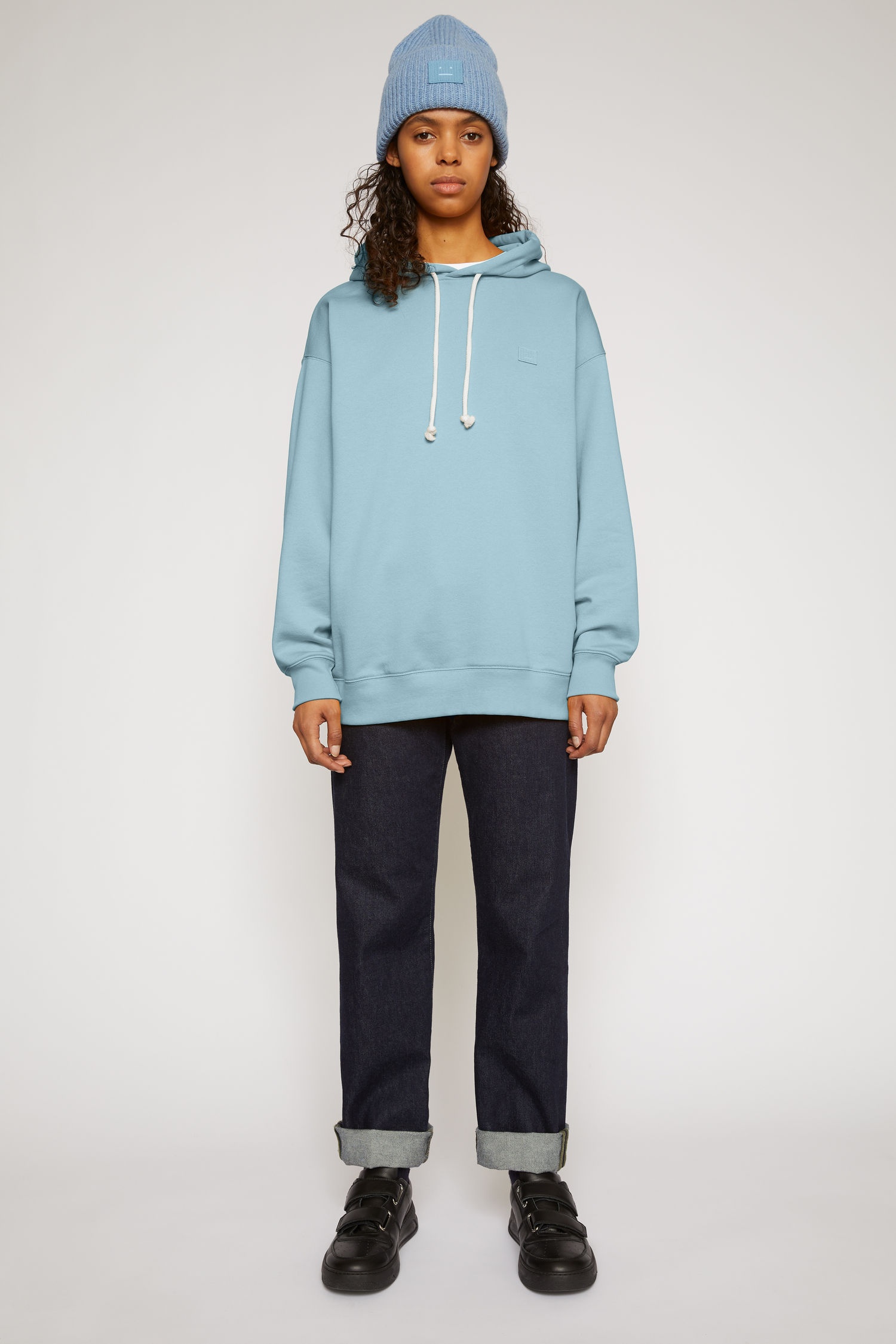 Oversized hooded sweatshirt mineral blue - 2