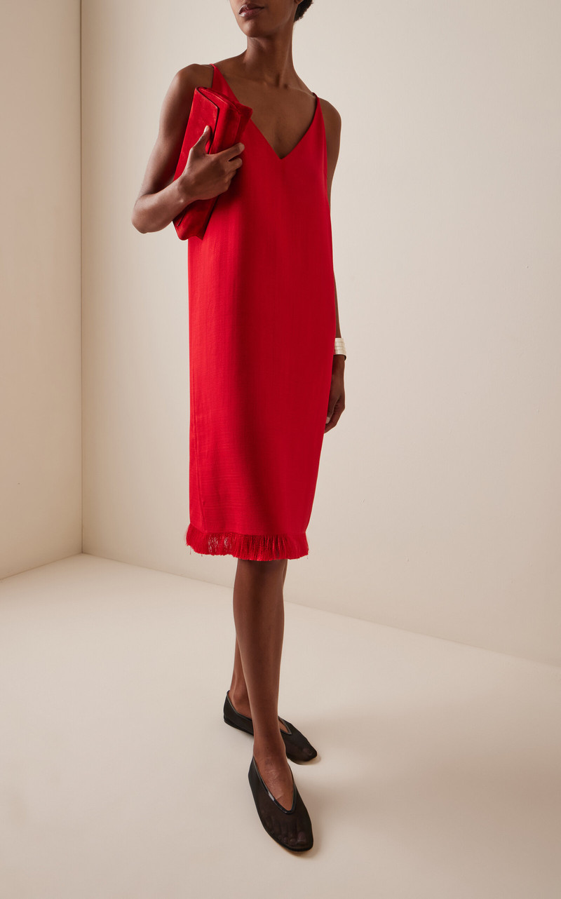 FFORME Bella V Neck Dress red outlook