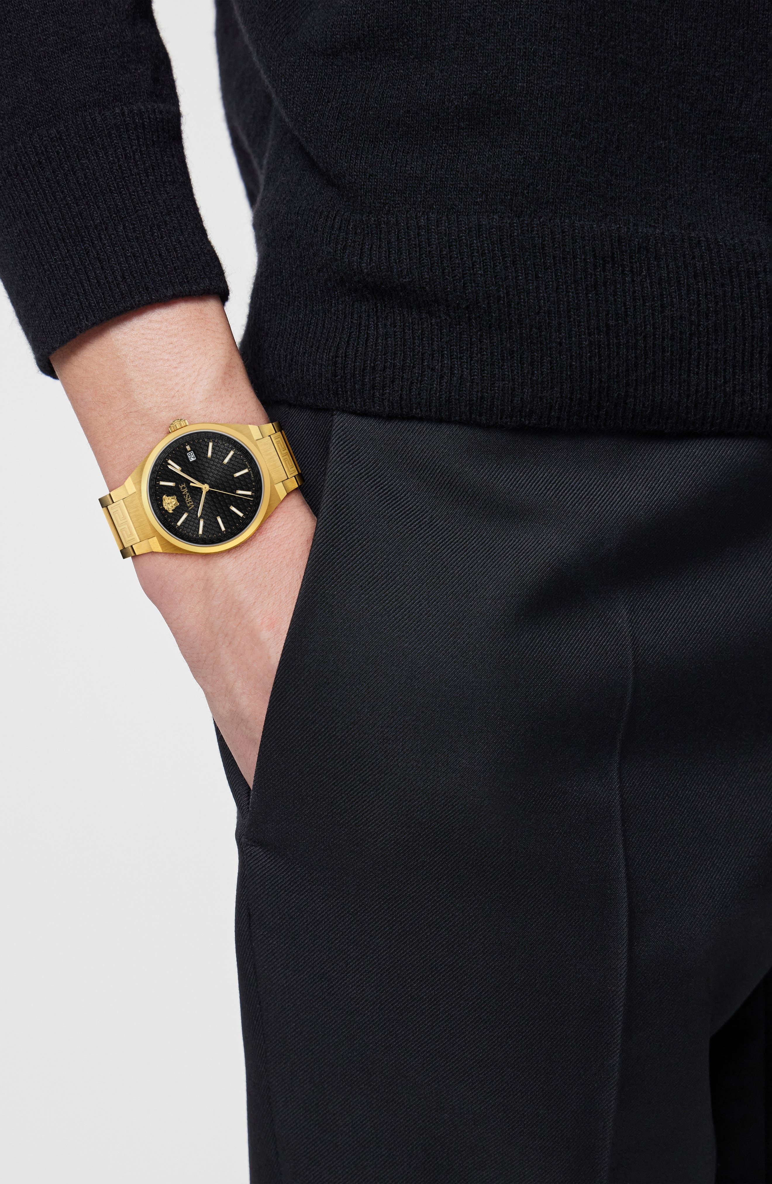 Versace V-Auria Bracelet Watch, 39mm in Ip Yellow Gold at Nordstrom - 2