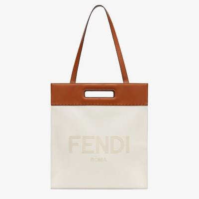 FENDI Beige canvas shopper outlook