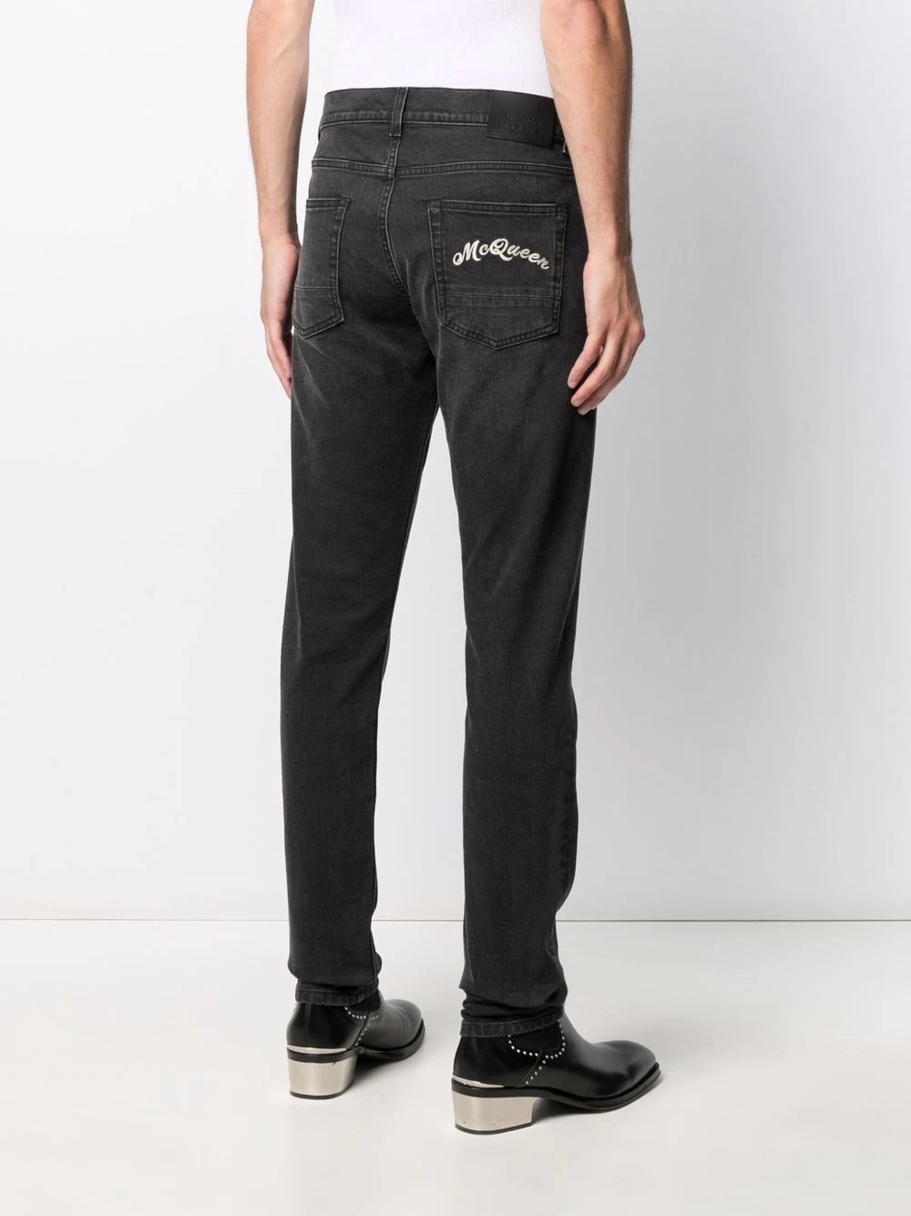 logo-embroidered straight-leg jeans - 4