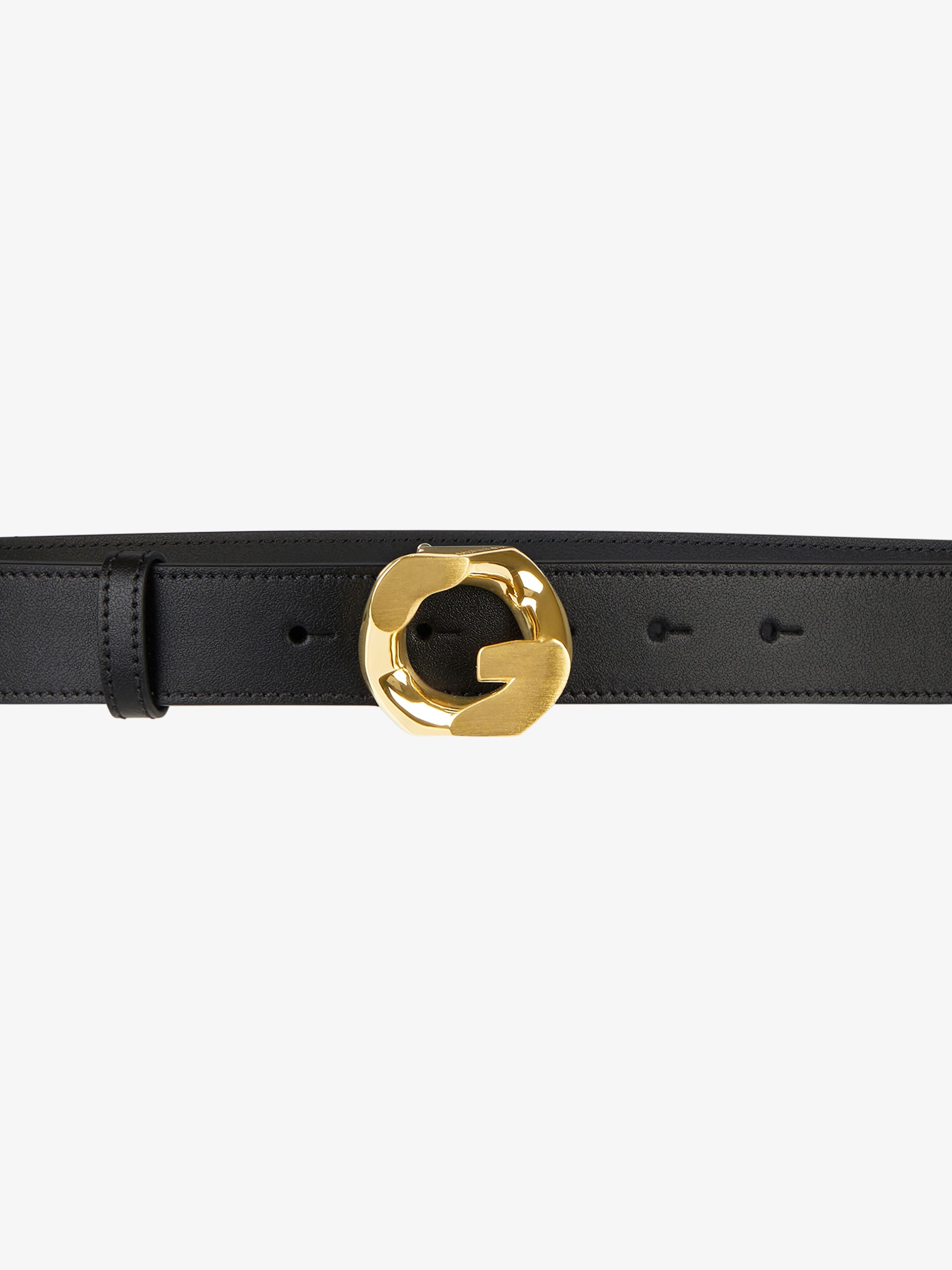 BELT IN LEATHER WITH G-CHAIN BUCKLE - 2