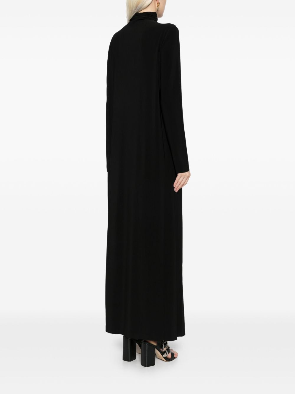mock-neck long-sleeved gown - 4