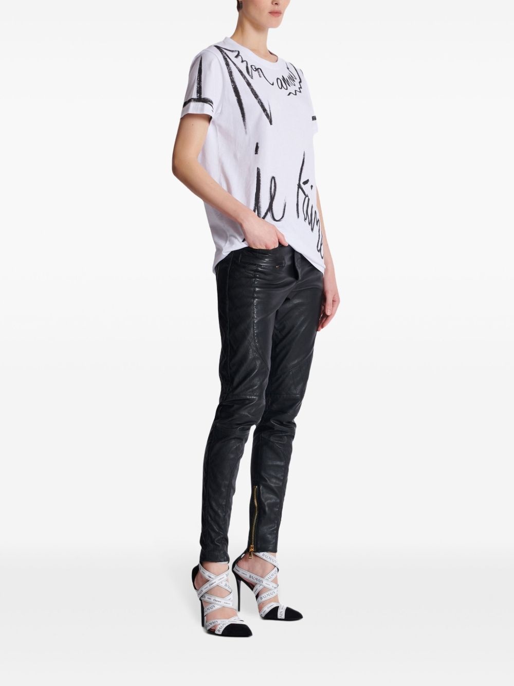 "Je T'Aime"-print short-sleeve T-shirt - 3