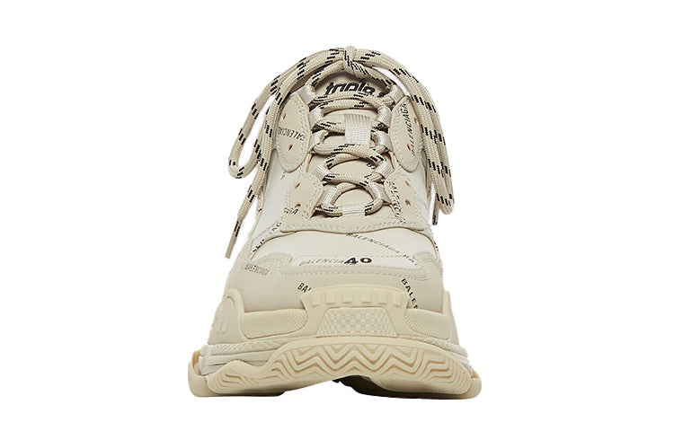 (WMNS) Balenciaga Triple S Sneaker 'All Over Logo - Beige' 524039W2FA19710 - 3