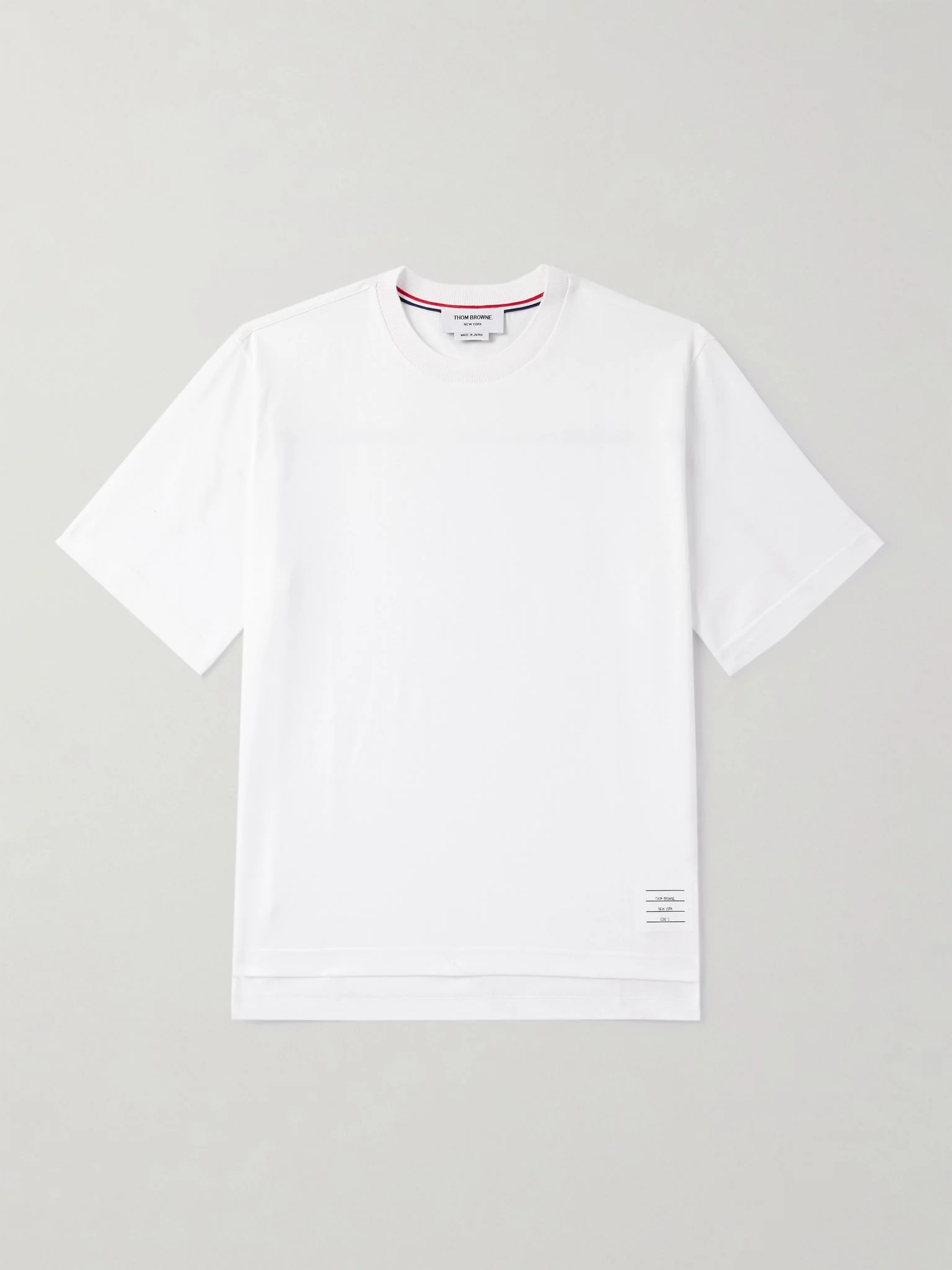 Logo-Appliquéd Striped Cotton-Jersey T-Shirt White - 1