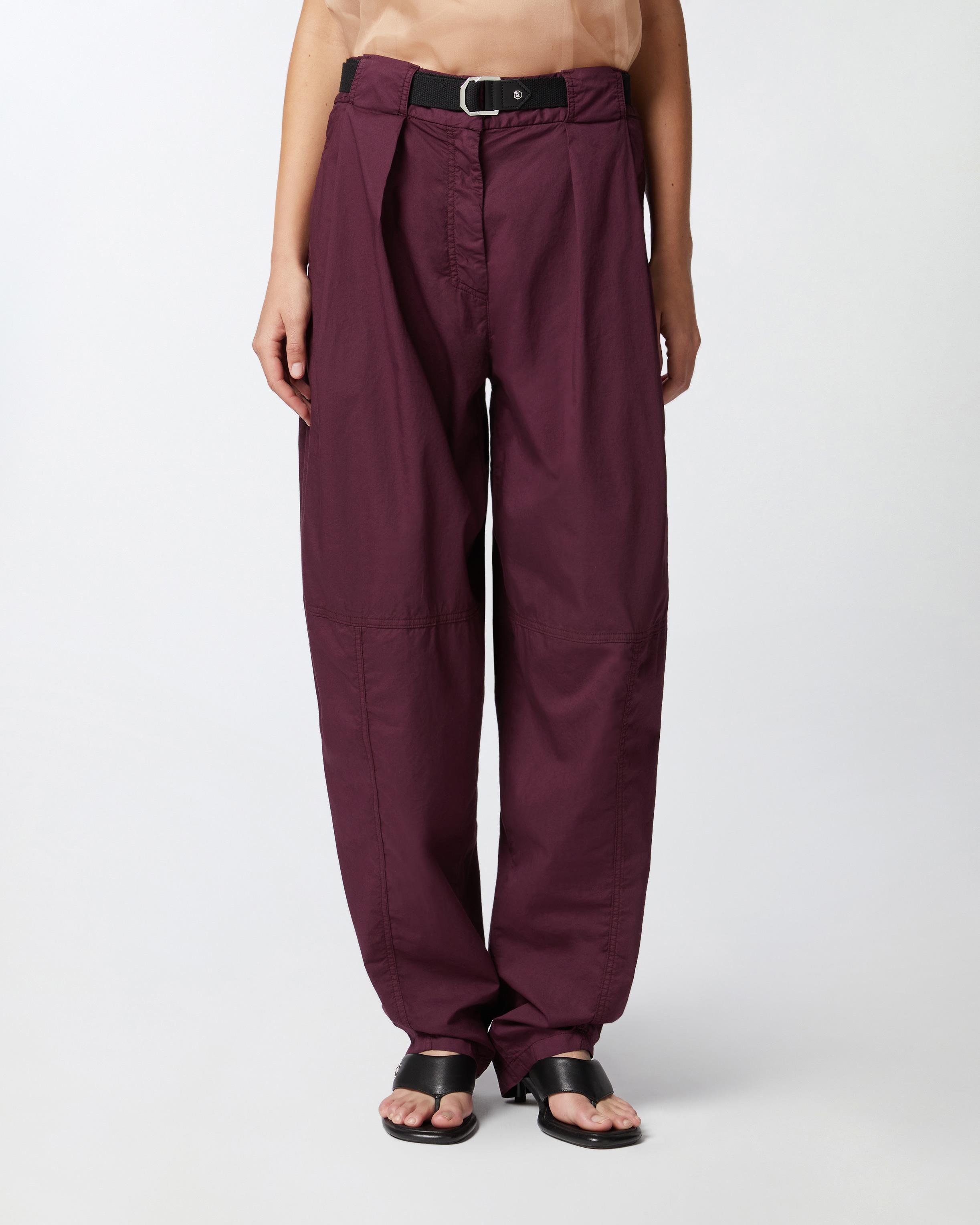 WIDE COTTON TROUSERS WITH BELT - 3