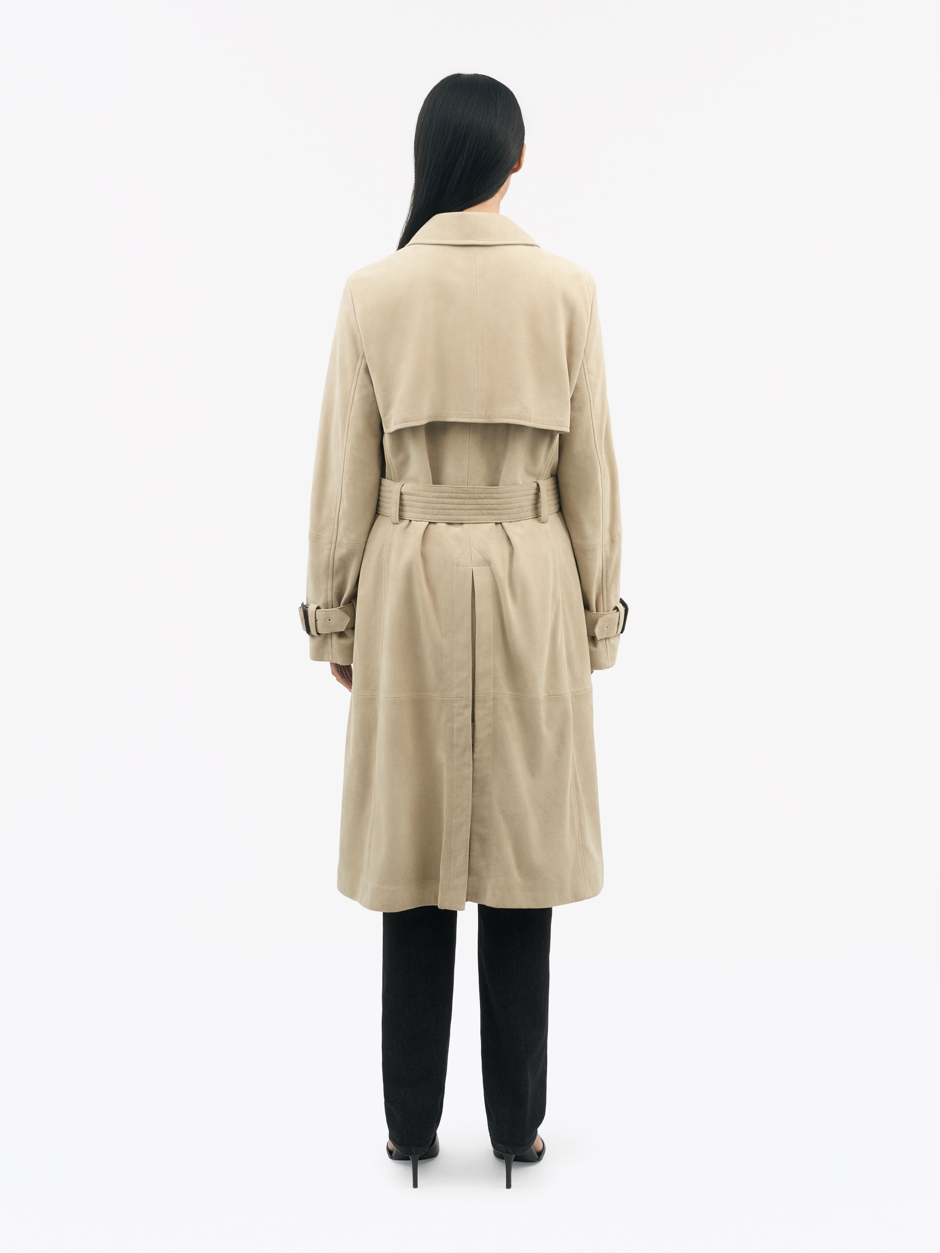 Lamia Suede Trench Coat - 3