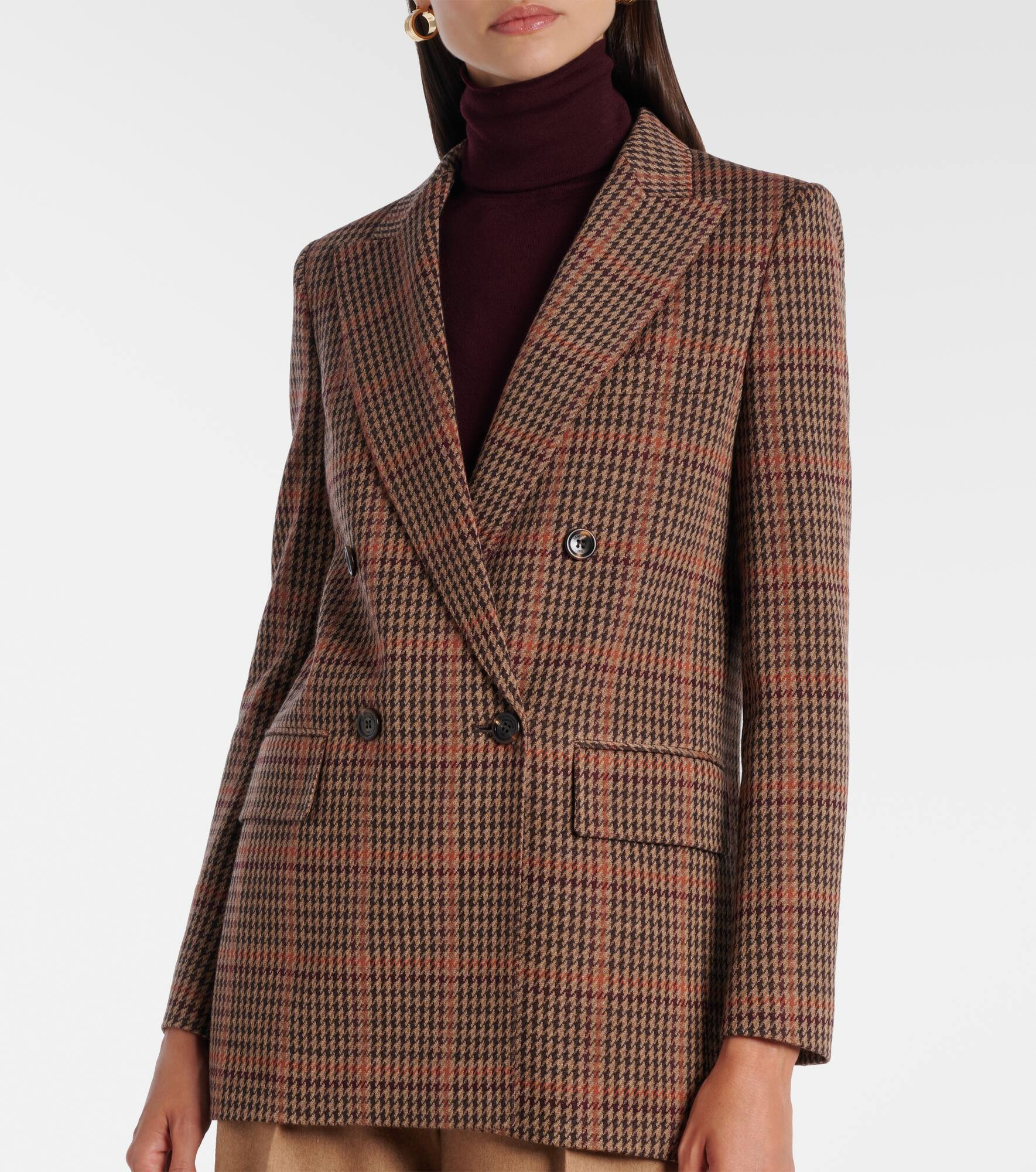 Guelfo checked wool and cotton blazer - 6