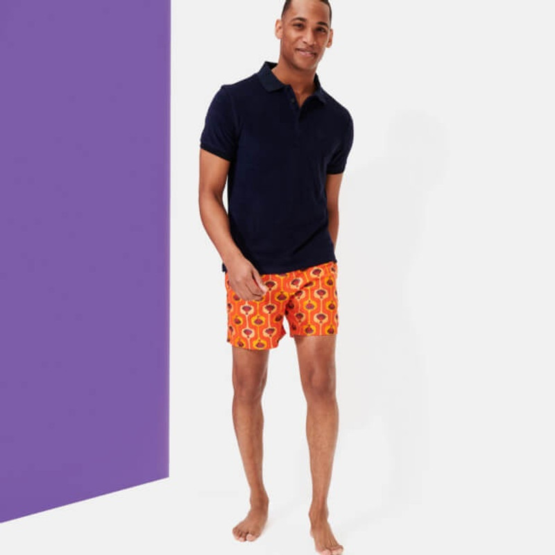 Men Terry Polo Shirt Solid 5