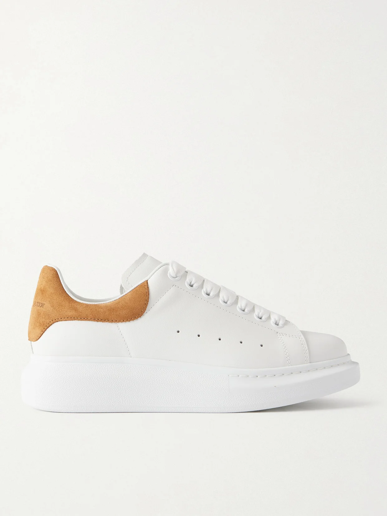 Suede-trimmed Leather Exaggerated-sole Sneakers - 1