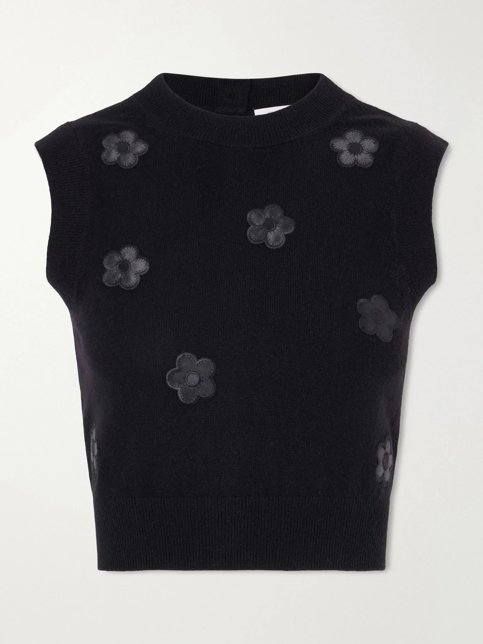 Dean button-embellished cashmere vest Black - 1