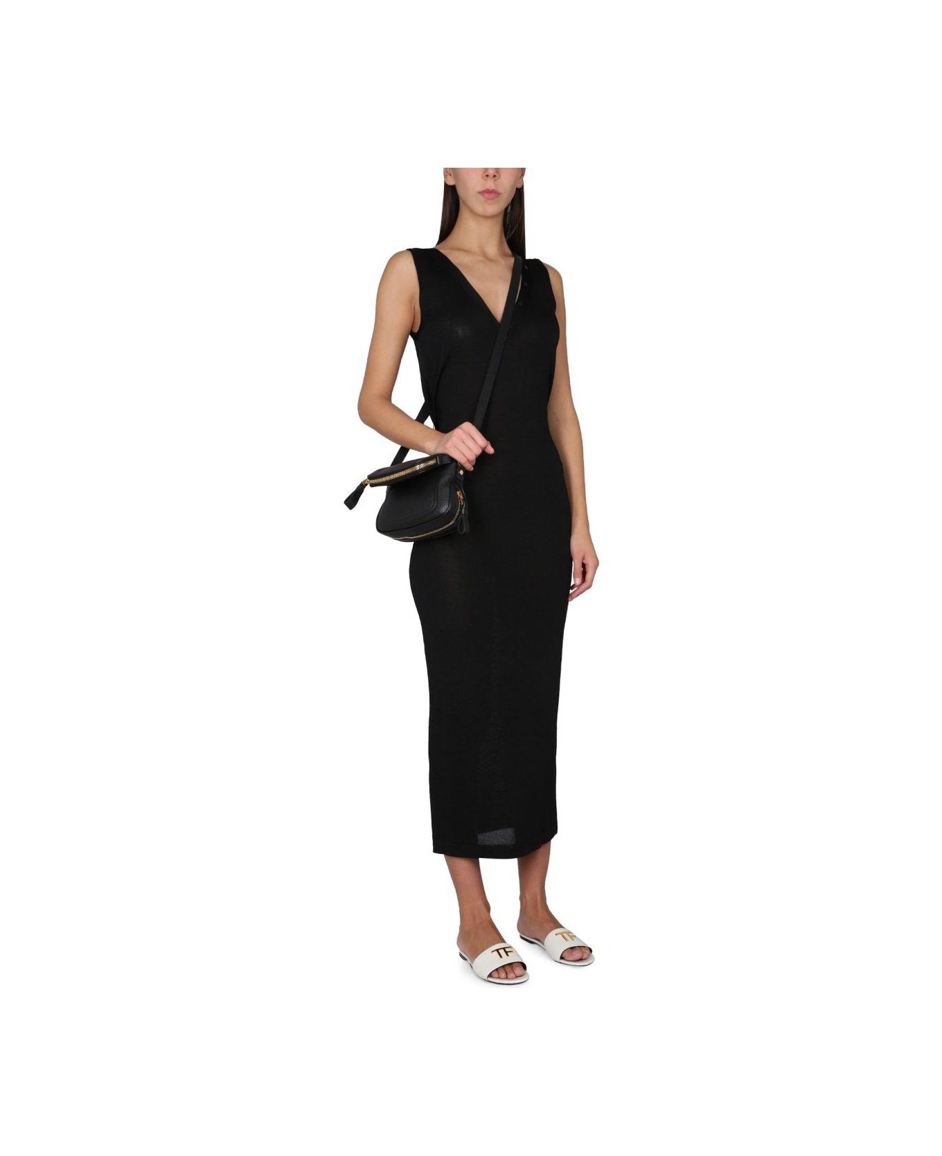 Sleeveless Back Crisscross Midi Dress - 3