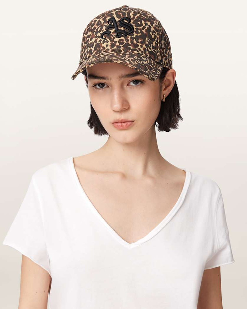 ALLSAINTS CASEY LEOPARD PRINT BASEBALL CAP outlook