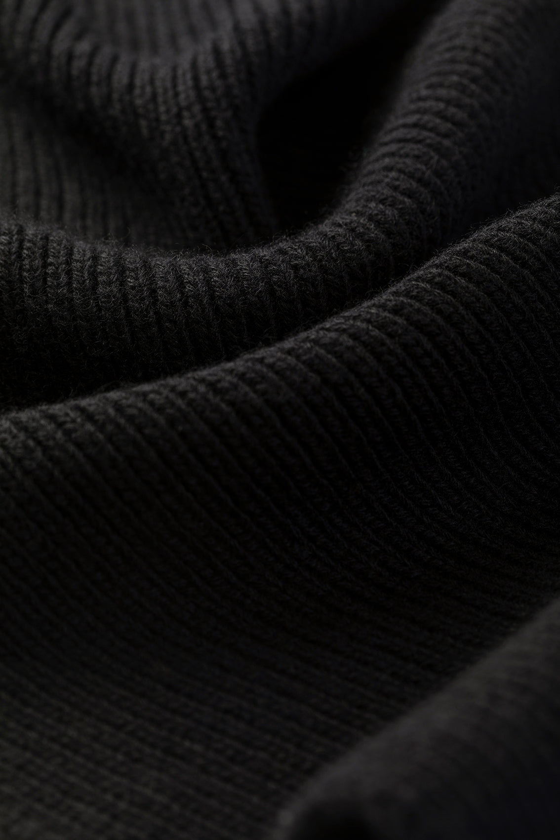 Ribbed Black Cashmere Scarf - 2
