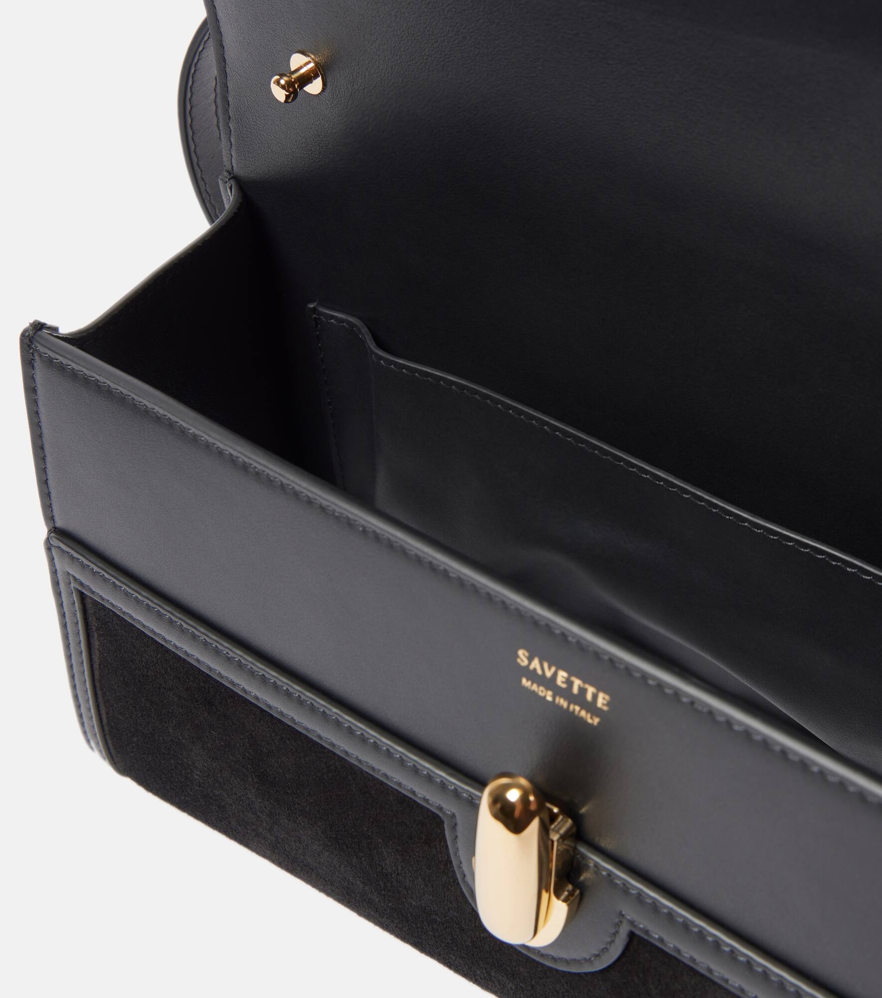 Symmetry 26 leather-trimmed suede shoulder bag - 3