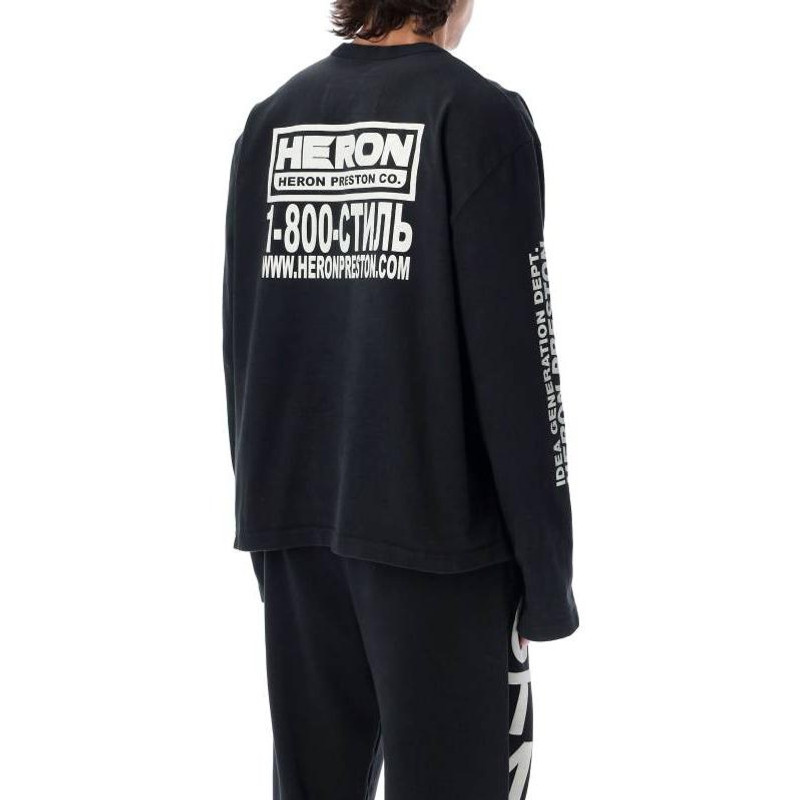 Heron Preston HERON PRESTON FW22 Real Estate LS T-shirt 'Black White' HMAB028F22JER0021001 outlook