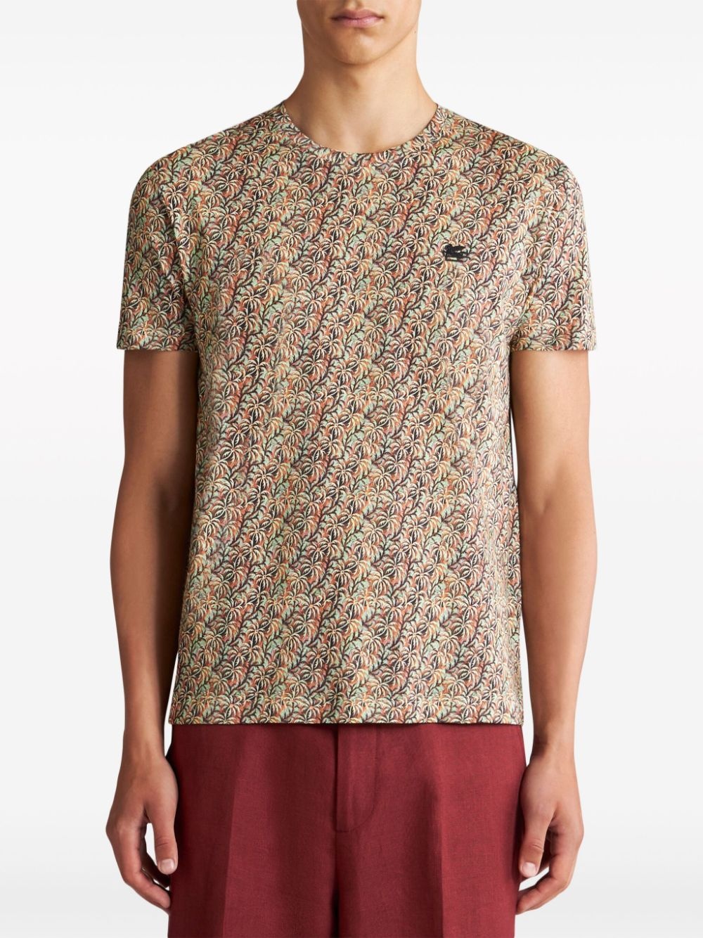 palm tree-print cotton T-shirt - 2