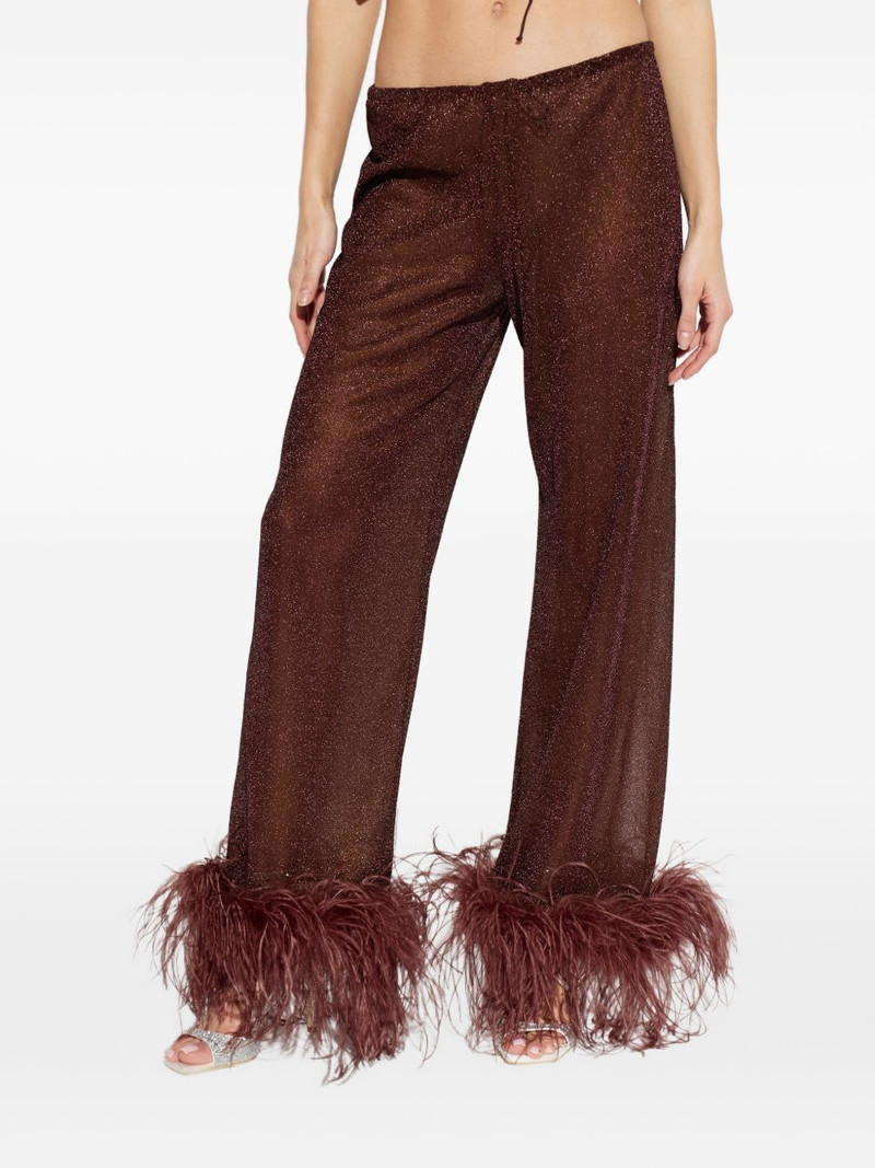 plumage feather-trim trousers 3