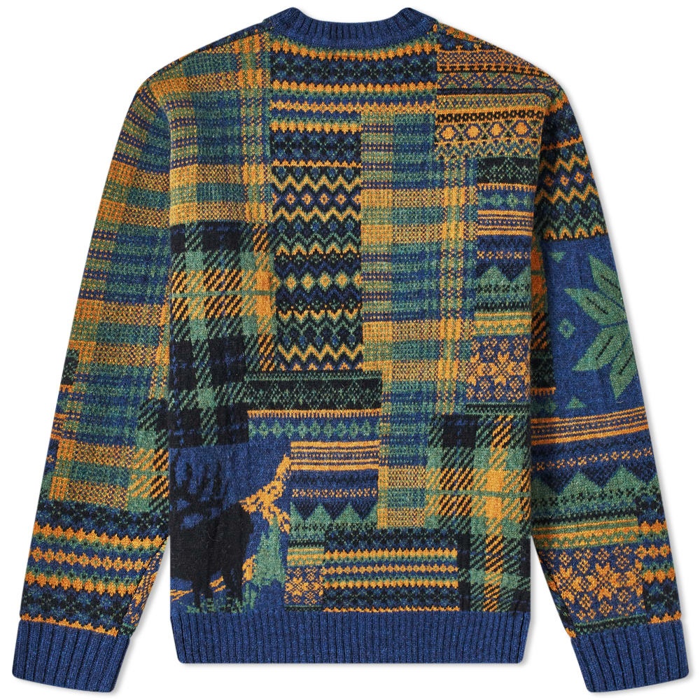 Beams Plus Jacquard Patchwork Crew Sweat - 2