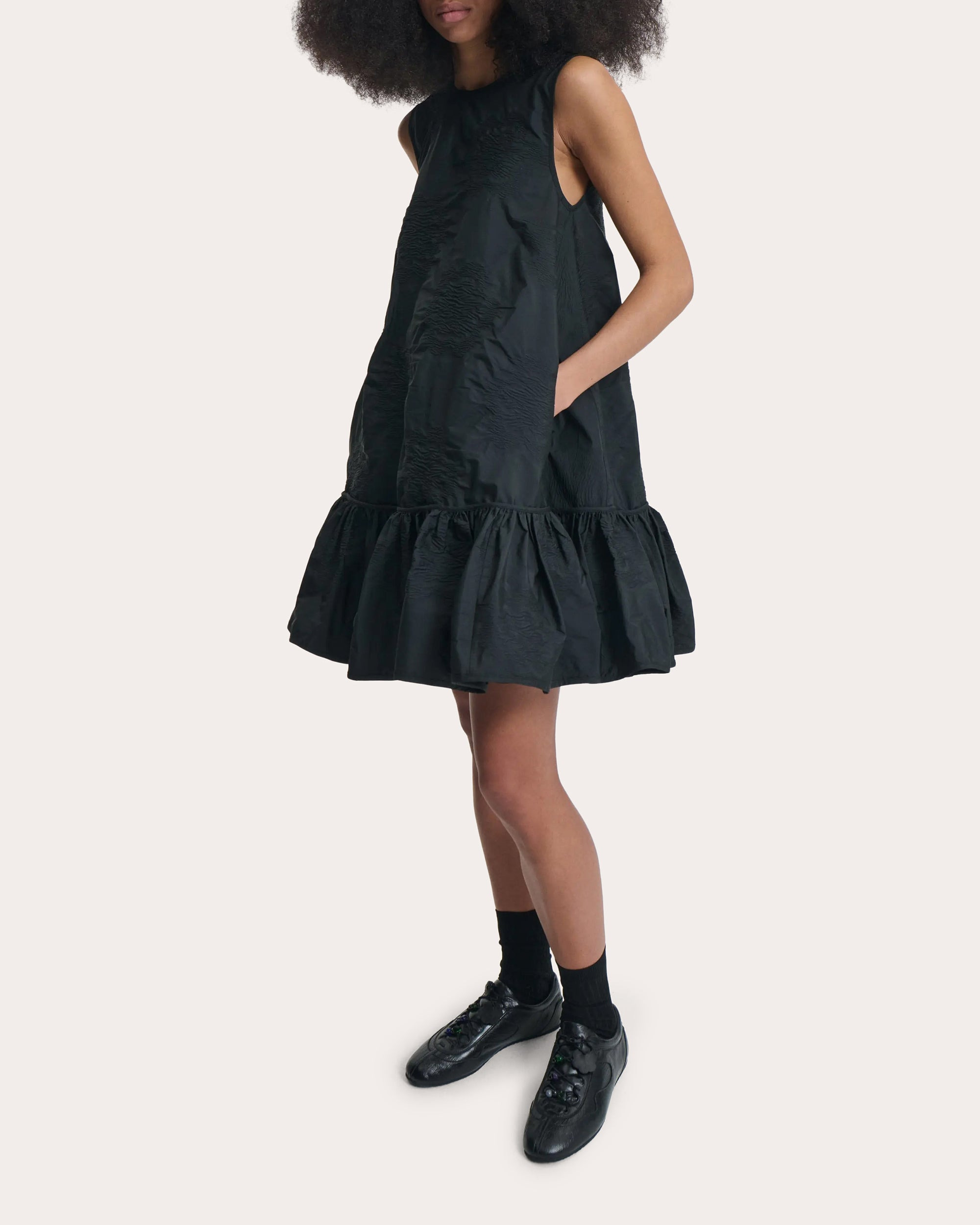Lala Borus Jacquard Ruffle Shift Dress - 3