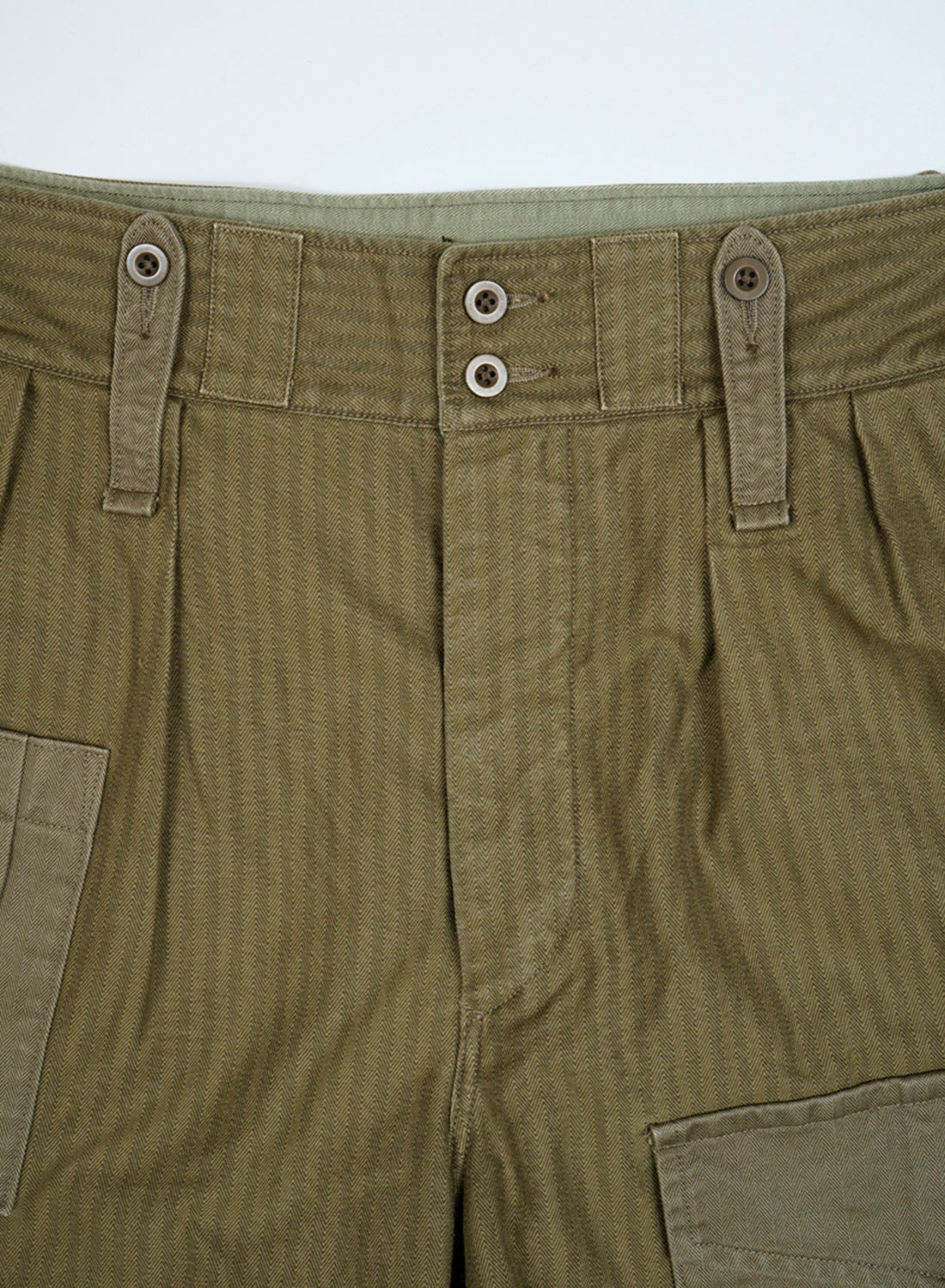 British Army Pant Nano Pigment Herringbone Twill in Green - 3