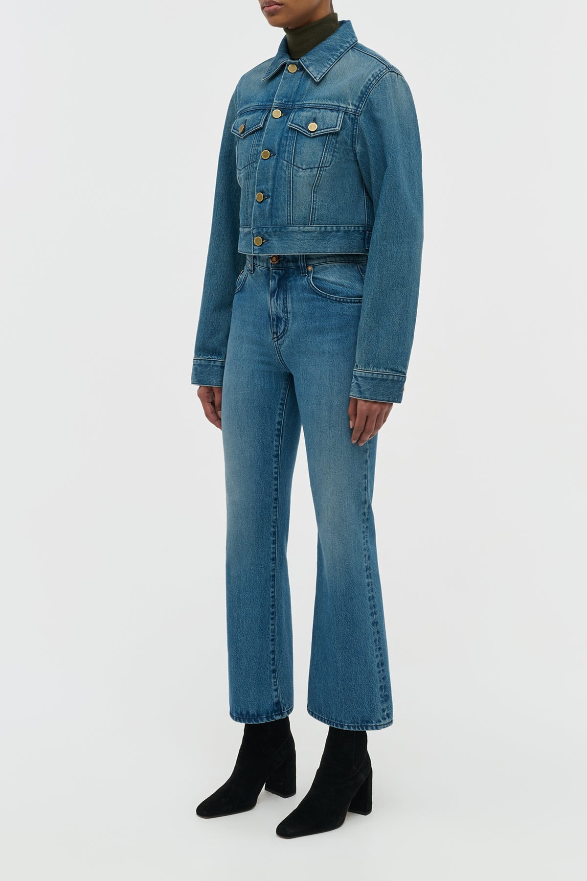 Bronte Jacket in Uruguayan Blue Recycled Cotton Denim - 3