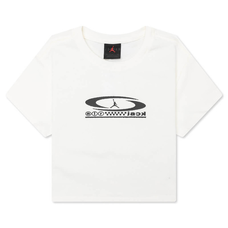 JORDAN X TRAVIS SCOTT WOMEN'S BABY TEE - SAIL/BLACK - 1