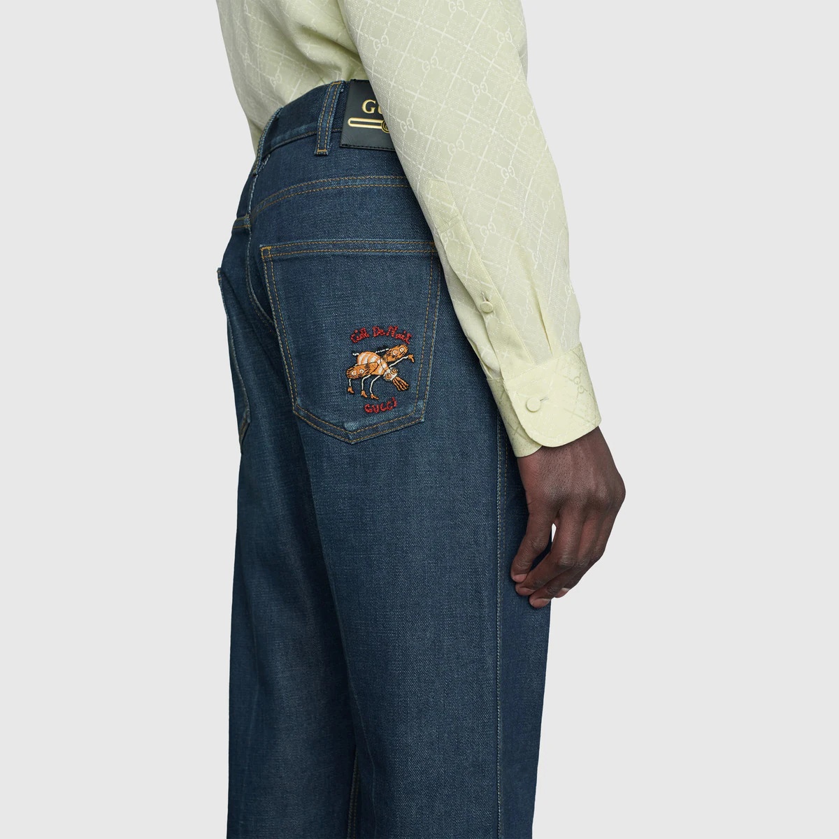 Freya Hartas animal embroidered organic denim pant - 6
