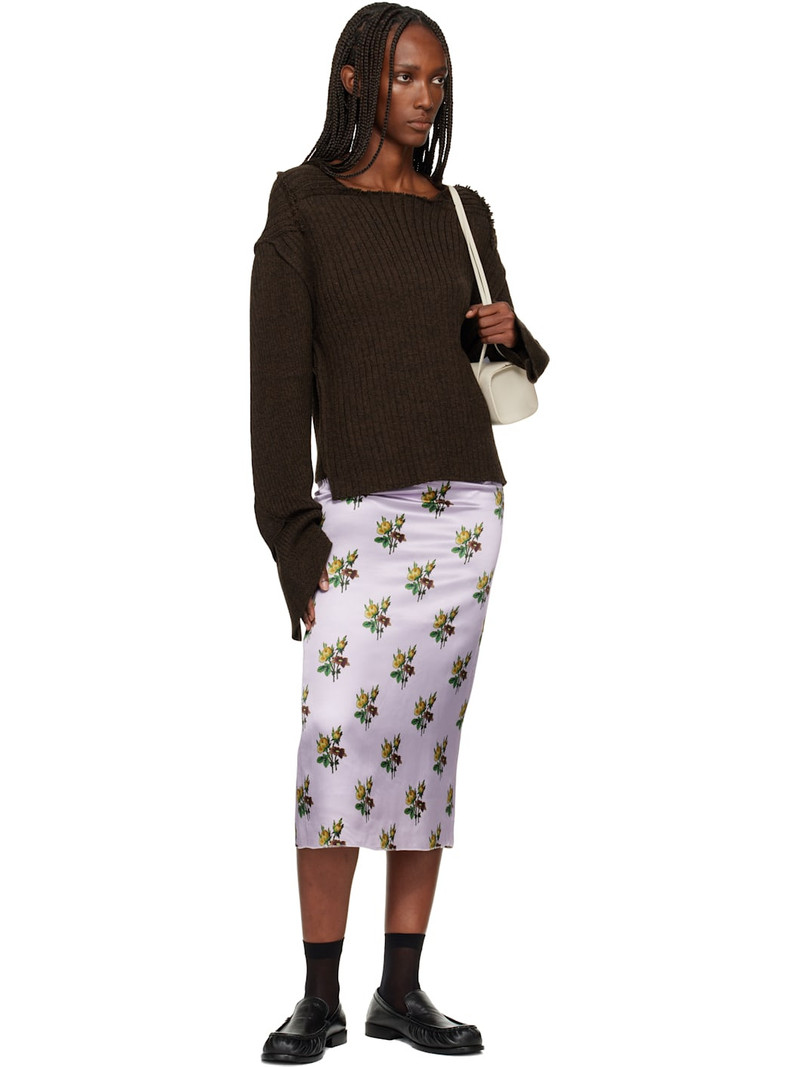 Meryll Rogge Brown Raw Edge Boat Neck Sweater outlook