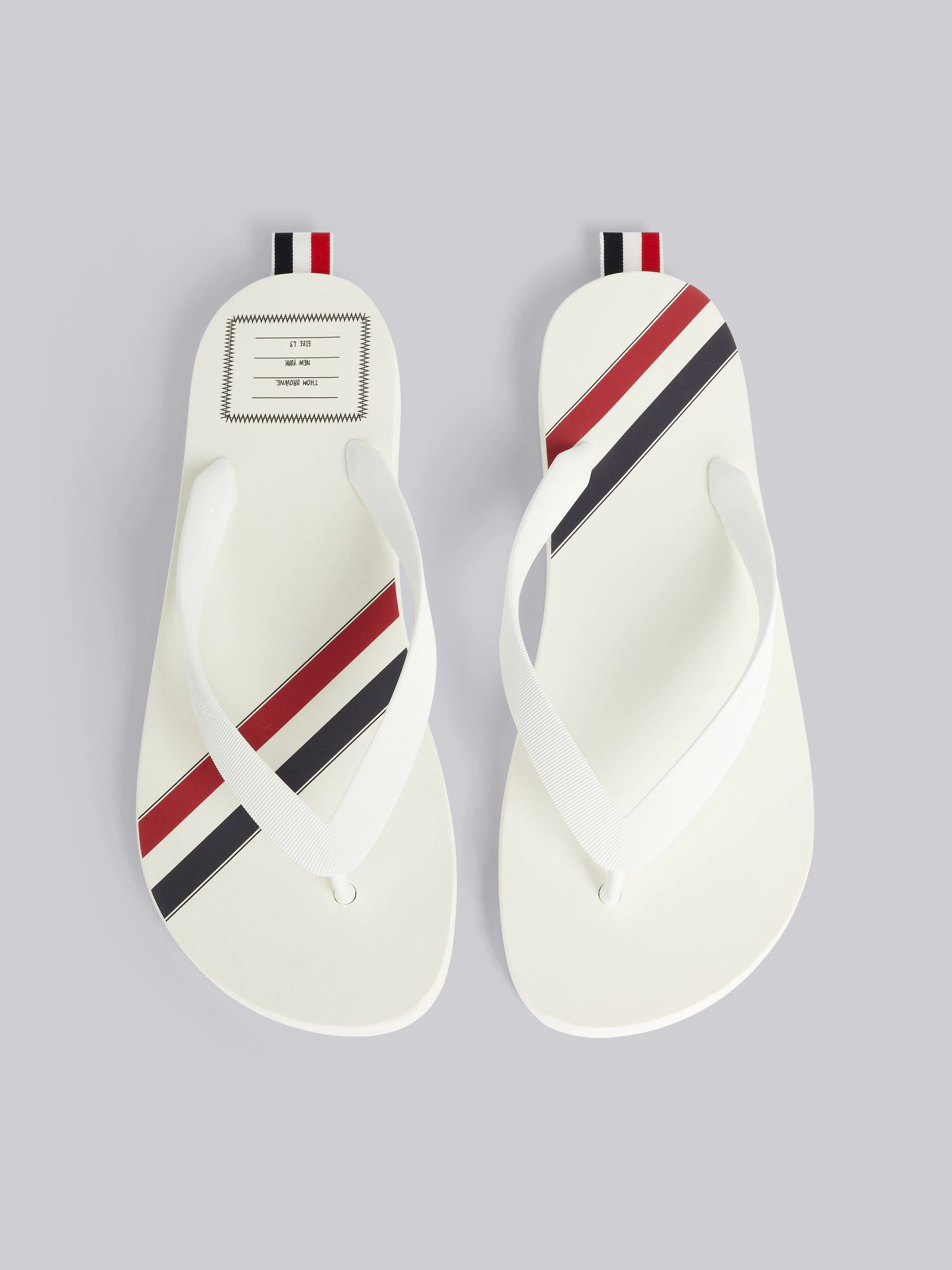White Molded Rubber Stripe Flip Flop - 4