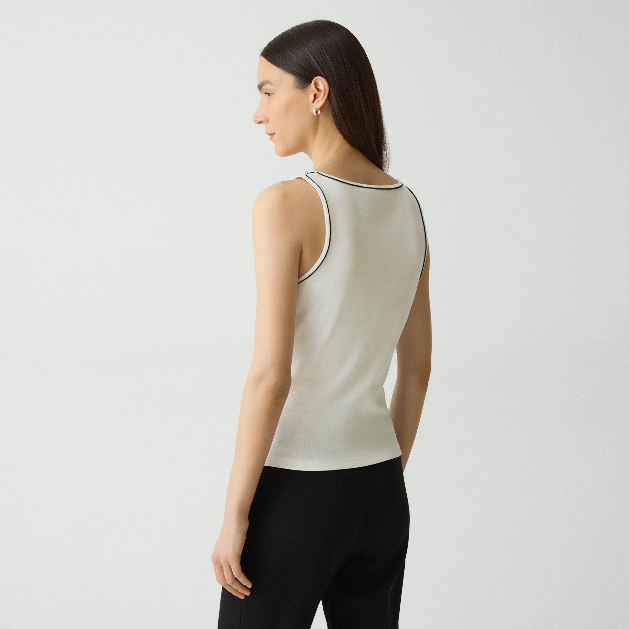 Scoop Neck Tank Top in Compact Stretch Knit - 4