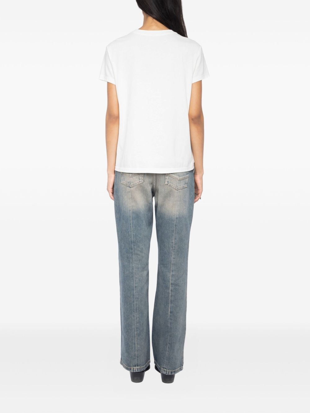 crystal-embellished logo T-shirt - 3