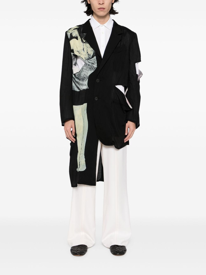 Yohji Yamamoto graphic-print blazer outlook