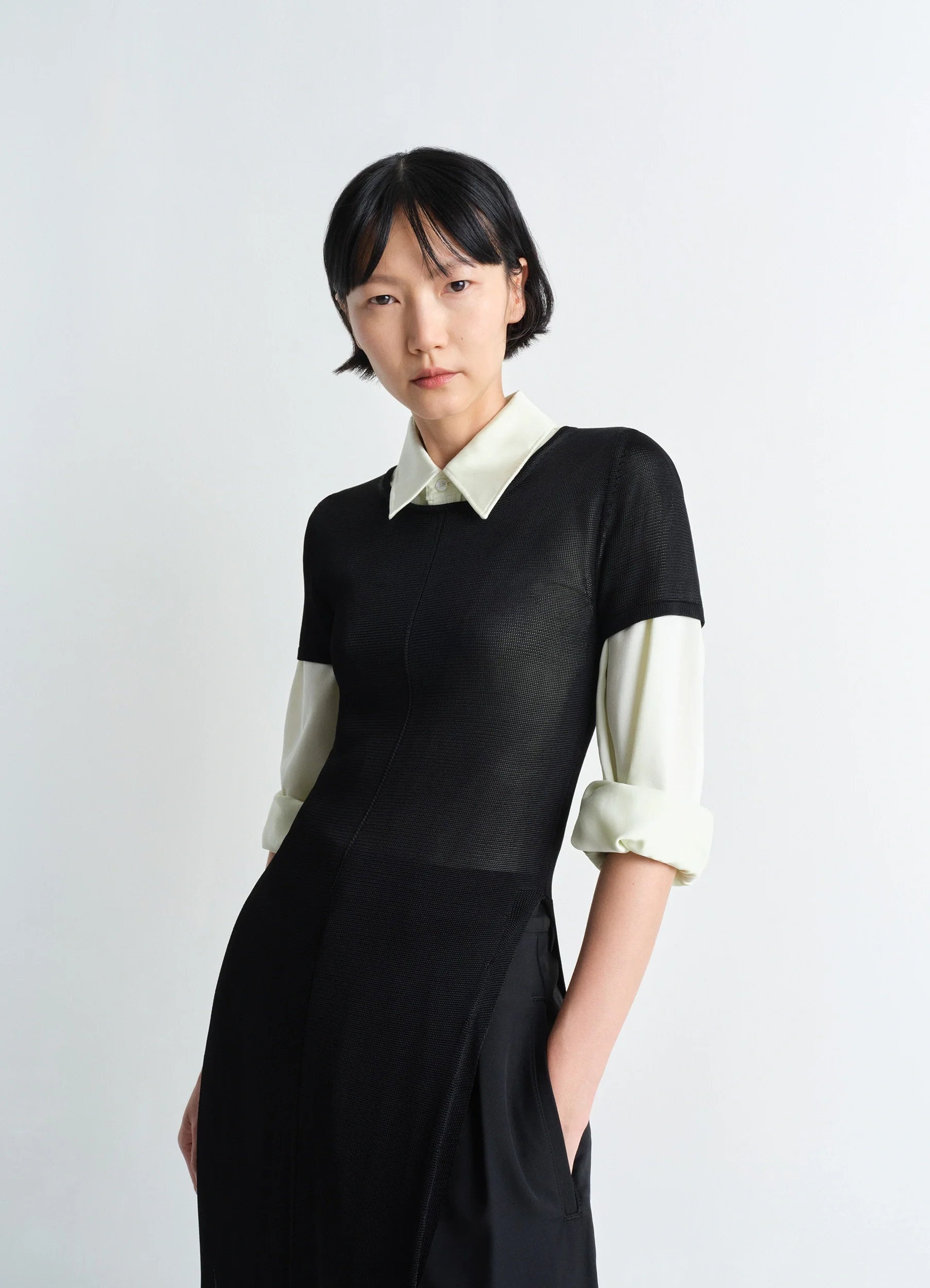 COLUMN DRESS WITH SLITS - 3