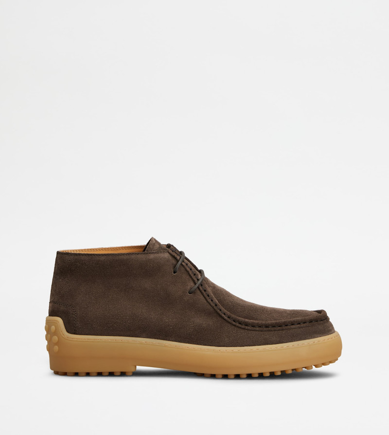 WINTER GOMMINO ANKLE BOOTS IN SUEDE - BROWN 1